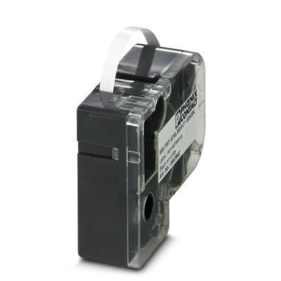 Phoenix Contact Label Cassette; MM-TMT (EX6;35)R C1 WH/B; for THERMOFOX printer; 6.35mm max. letter height; non-adhesive; white